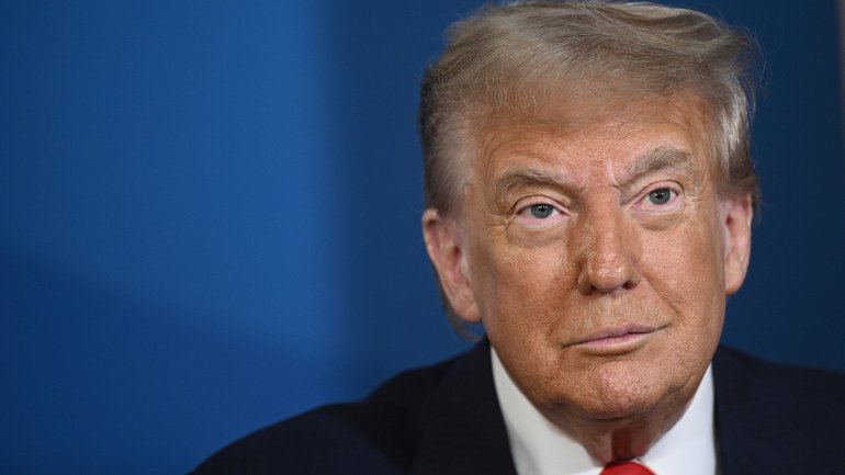 U.S. President Donald Trump looks on during a meeting with NATO Secretary General Mark Rutte at the NATO summit of heads of state and government in The Hague, Netherlands, Wednesday, June 25, 2025.(Brendan Smialowski/Pool Photo via AP)