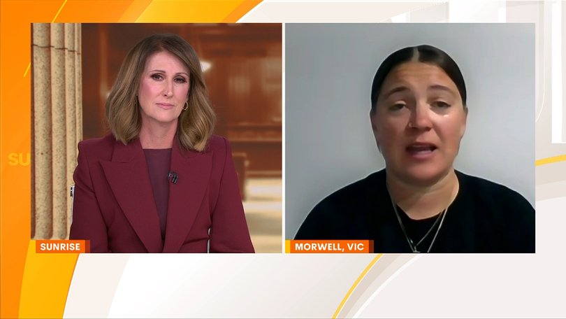 Sunrise host Nat Barr choked back tears as she interviewed Natalie Gordon on Thursday.