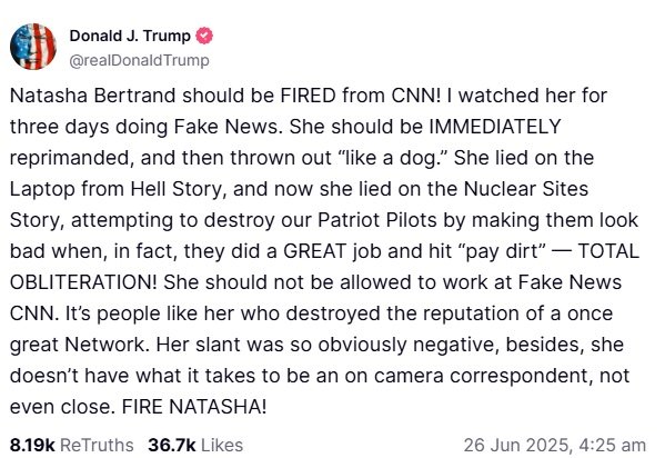 Donald Trump via Truth Social.