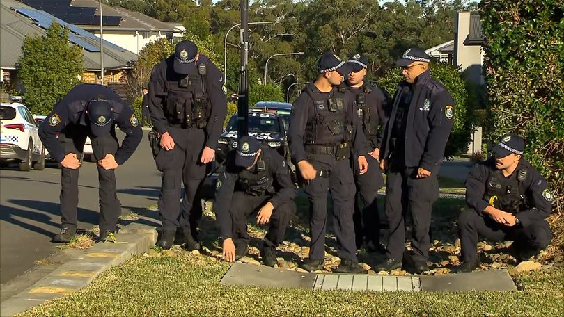 Police were canvassing the area near the home on Thursday morning.