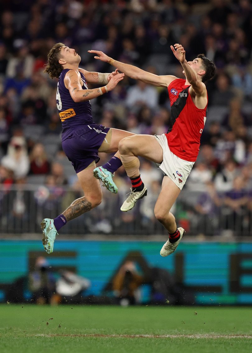 Luke Jackson (L) should be the sole Dockers’ ruckman.