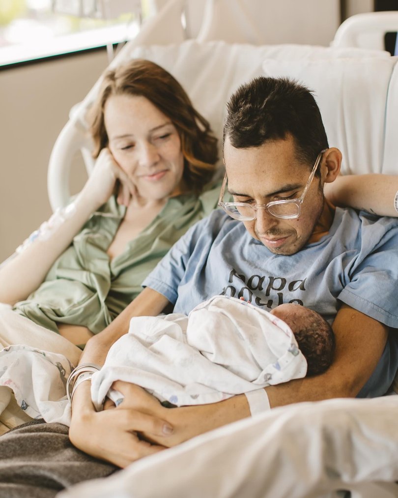 Tanner and Shay Wright with daughter AmyLou, who was born on May 15.