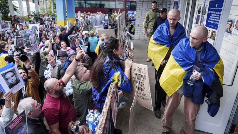 Ukrainian and Russian authorities have held another exchange of captured soldiers. (AP PHOTO)