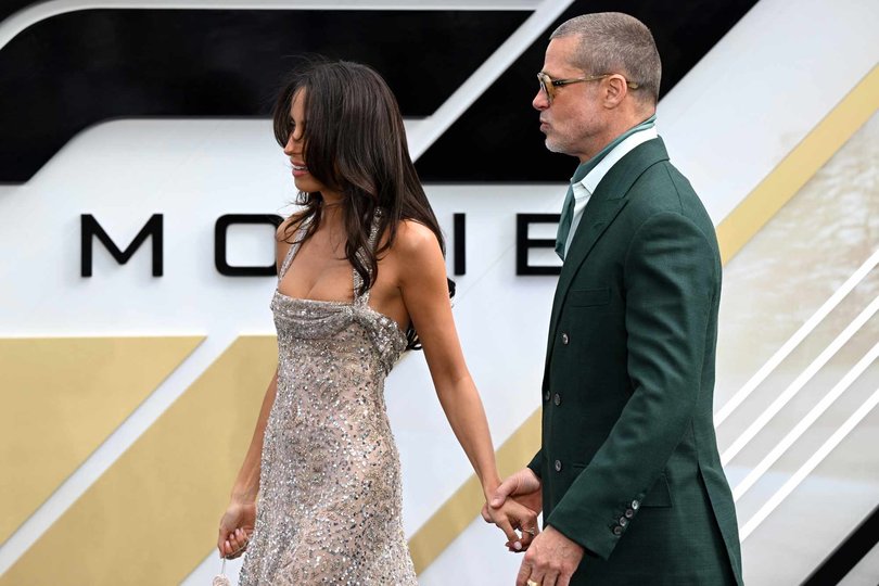 Brad Pitt and Ines de Ramon walk the red carpet at the Leicester Square premiere of Pitt’s latest film F1: The Movie.