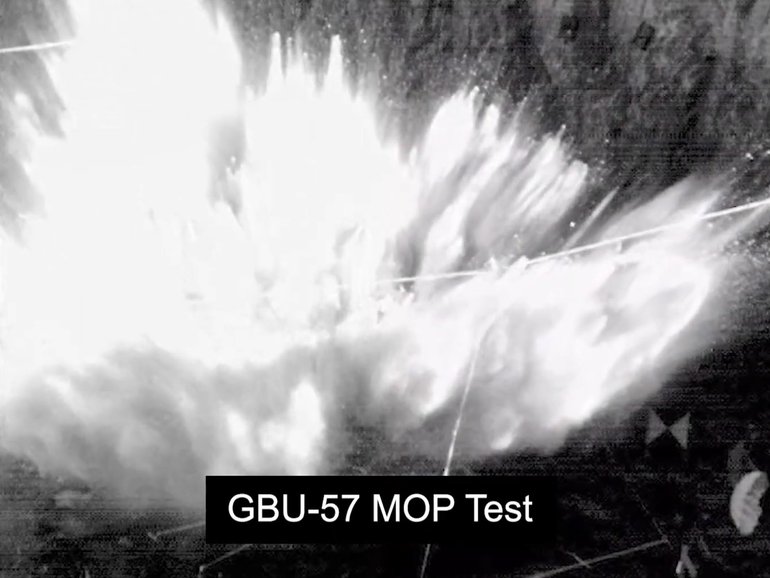 Th  power of the 30,000 pound bunker-buster GBU-57 bombs Donald Trump ordered to be dropped in Iran's nuclear sites was put on full display in a newly released video. 