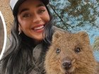Perry  shared a selfie of her and a Quokka alongside videos and photos of her cycling around Rottenest island, lounging on a speedboat and playing cards with friends. 
