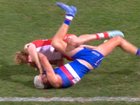 Rory Lobb and Aaron Francis going at it late in the game.
