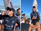 Molly Picklum celebrates her title in Brazil. 