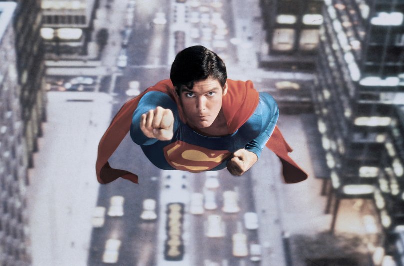 Christopher Reeve as Superman.