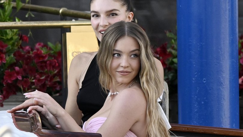 Sydney Sweeney leaves a hotel in Venice, Italy, on day two of Amazon founder Jeff Bezos' wedding celebrations.