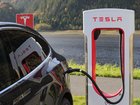 Tesla Model X charging.
