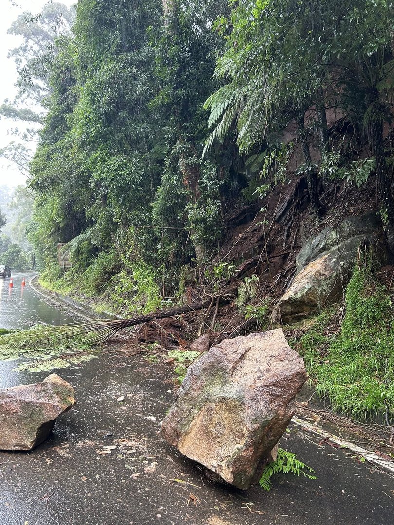 A small landslide on Macquarie Pass near Albion Park.