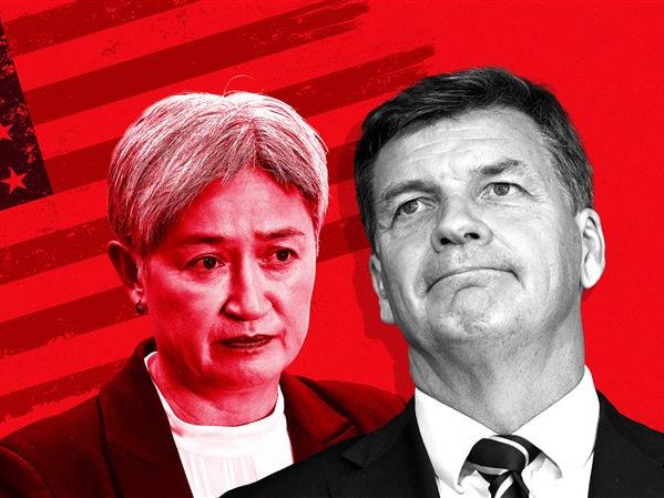 Foreign Affairs Minister Penny Wong and shadow defence minister Angus Taylor.