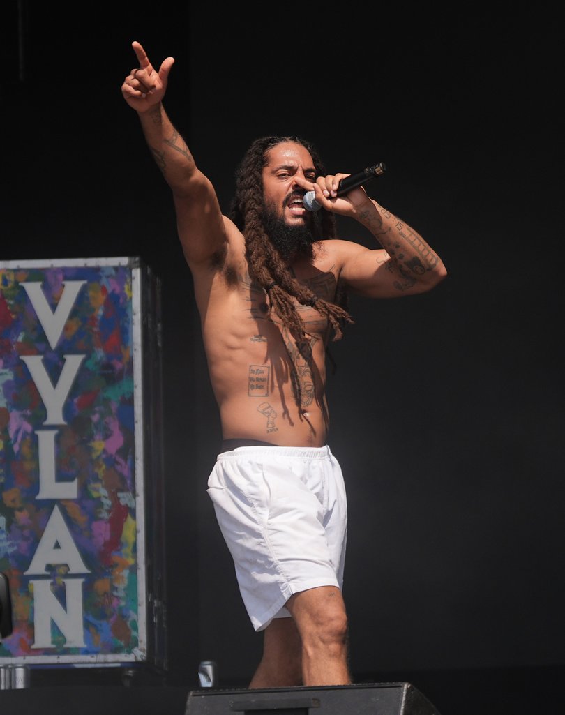 Bob Vylan performing on the West Holts Stage, during the Glastonbury Festival at Worthy Farm in Somerset. Picture date: Saturday June 28, 2025. (Photo by Yui Mok/PA Images via Getty Images)