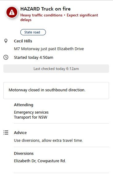 Sydney traffic
