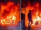Brandon Zerk-Thatcher was forced to flee after the suspicious fire. 