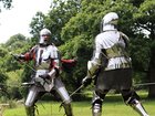 A mock sword fight has turned critical at a UK castle.
