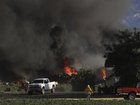 Seven people are missing and two have been injured after a blast set off fireworks in a warehouse. (AP PHOTO)