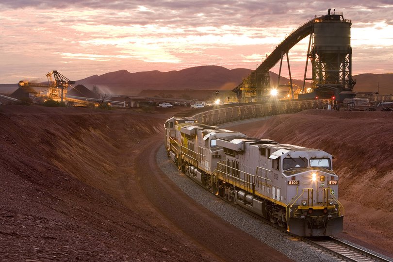 A Rio Tinto train carrying Iron Ore from the Brockman 4 mine in Western Australia. Christian Sprogoe Photography