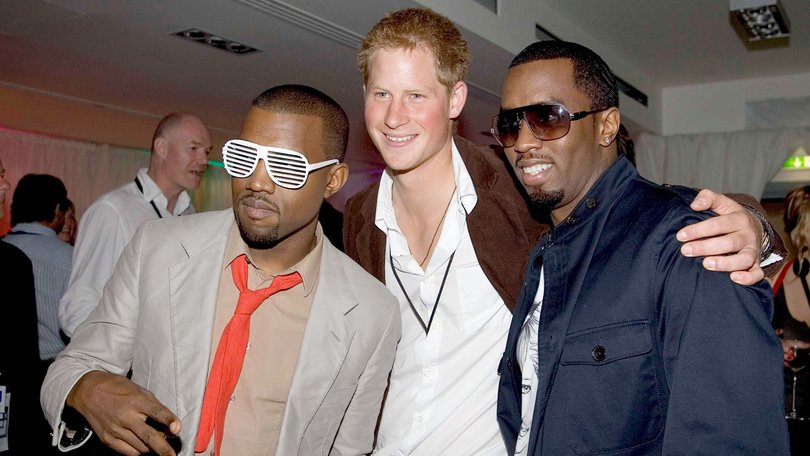 Ye, the Duke of Sussex and Sean ‘Diddy’ Combs.... or Kanye West, Prince Harry and P. Diddy as they were called when this photograph was taken in 2017. 