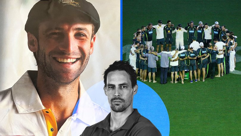 Singing the team song to honour Phil Hughes was a touching moment for Mitchell Johnson.