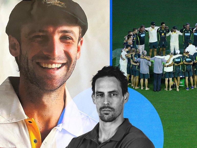 Singing the team song to honour Phil Hughes was a touching moment for Mitchell Johnson.