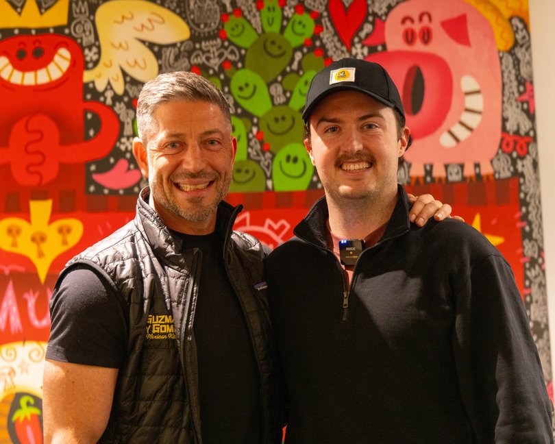 GYG founder Steven Marks with mega fan Tyler Carroll.