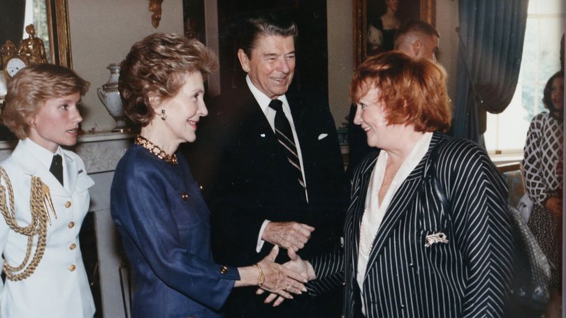 Perth's original party queen Eileen Bond with President Ronald Reagan and first lady Nancy Reagan.