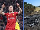 The crash site where Liverpool player Diogo Jota and his brother André Silva lost their lives.