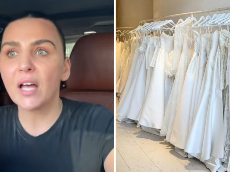 A bride-to-be has gone viral crying in disbelief just one month before her wedding, pointing the finger at one of Sydney’s most high-end bridal boutiques.