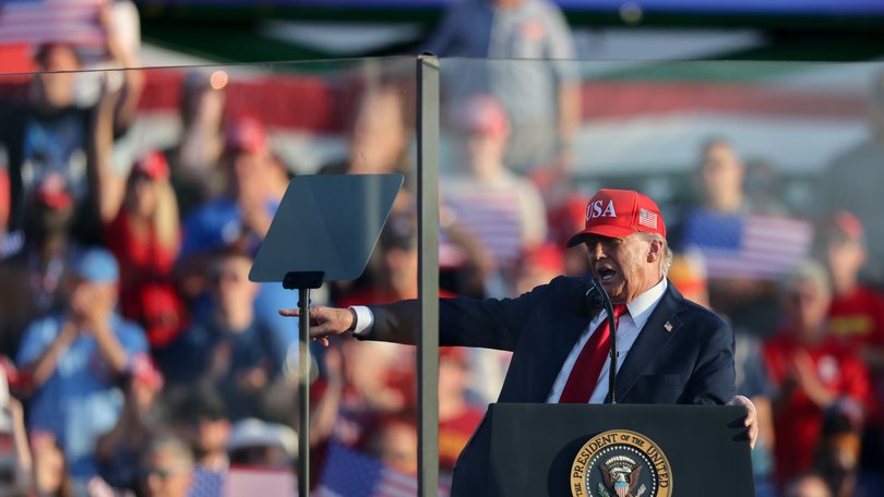 US President Donald Trump speaks at the Iowa State Fairgrounds in Des Moines, Iowa, US, on Thursday, July 3, 2025. Trump intends to lay out his plans to celebrate the nation's 250th anniversary, in addition to emphasizing his bid to codify tax, immigration and welfare reforms in Congress. Photographer: Scott Morgan/Bloomberg
