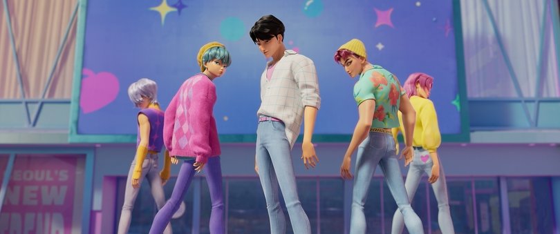 The fake boy band in the film has beaten a BTS record on Spotify.