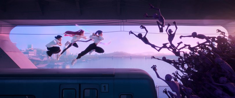 The film has dynamic animated visuals.