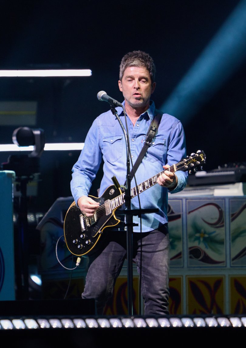 Noel Gallagher of Oasis performs on stage during the opening night of their Live 25' Tour at Principality Stadium on July 04, 2025 in Cardiff, Wales.