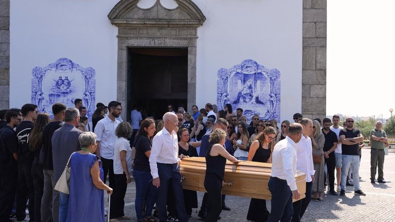 The coffins of Diogo Jota and his brother Andre Silva are carried out at their funeral in Portugal. (AP PHOTO)
