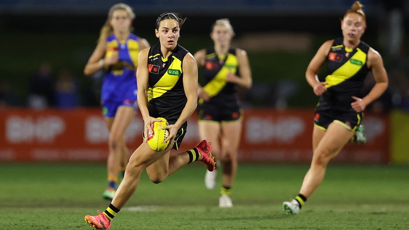 Stars such as Richmond’s Monique Conti are attracting girls to footy.