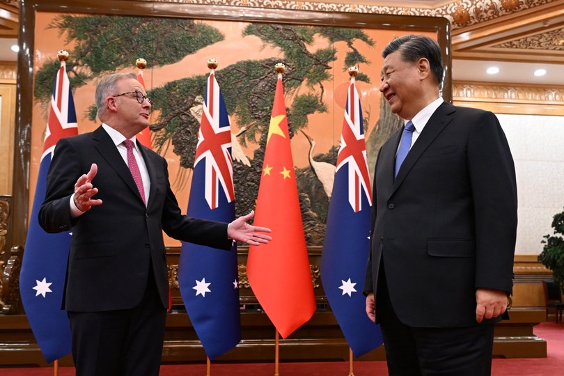 Australias Prime Minister Anthony Albanese meets with Chinas President Xi Jinping at the Great Hall of the People in Beijing.