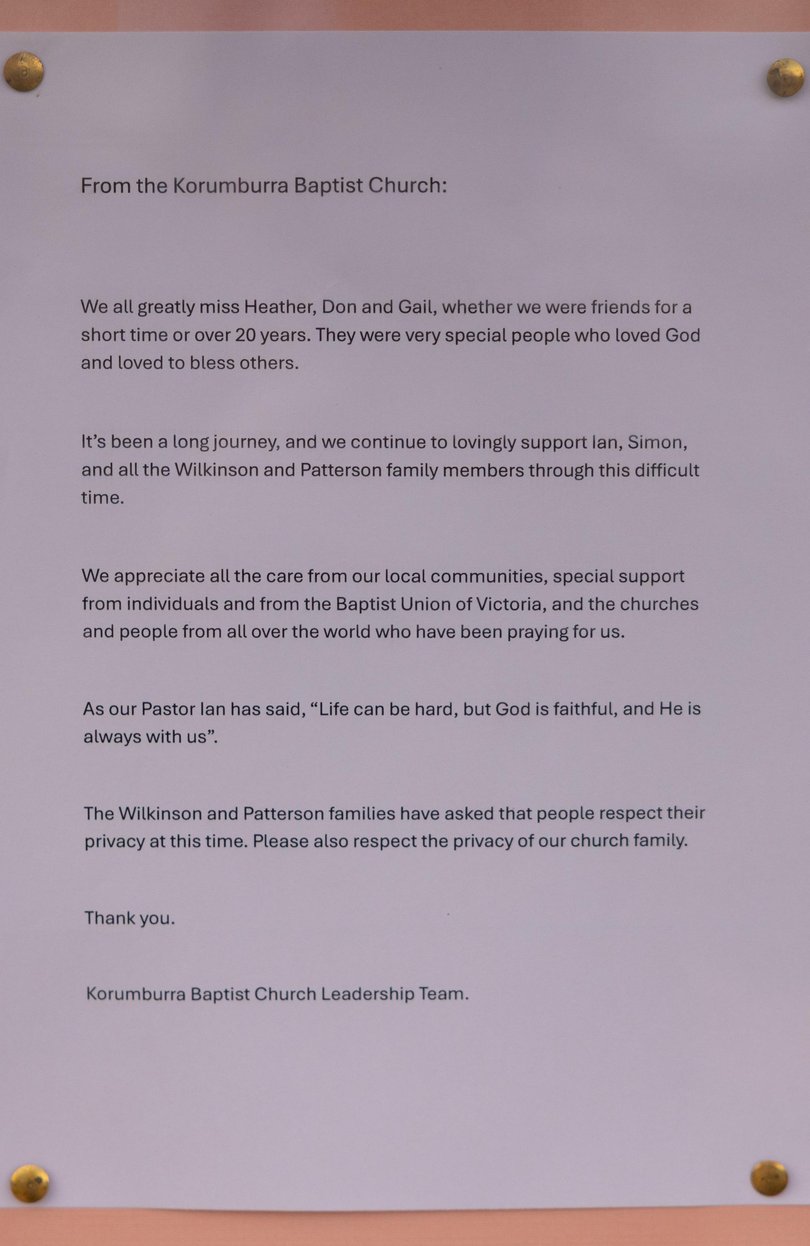 The note contains a moving message from survivor Ian Wilkinson. Picture: NewsWire / Diego Fedele