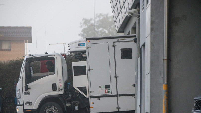 The prison transport van arriving in Morwell from Melbourne. . Picture: NewsWire / Diego Fedele