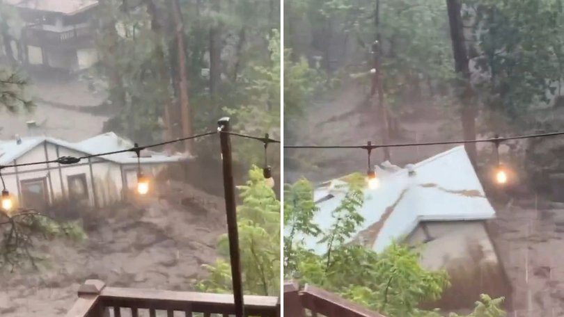 Ruidoso Flooding: House swept away.