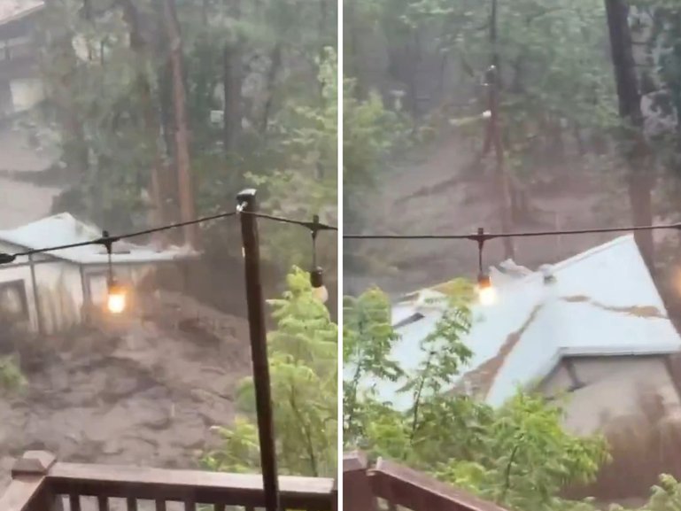 Ruidoso Flooding: House swept away.