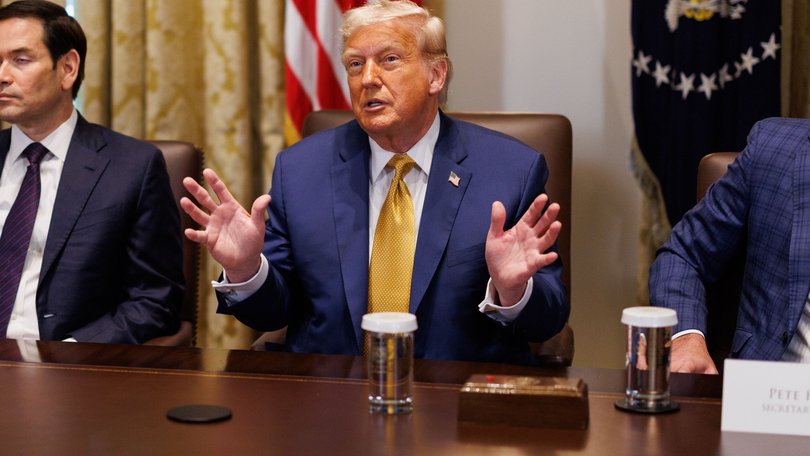 United States President Donald Trump announces the proposes tariffs at Cabinet meeting.