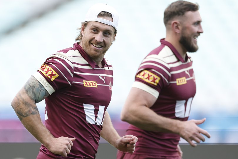 Cameron Munster warms up after returning to camp.
