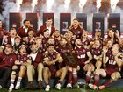 The Queensland Maroons enjoy the State of Origin limelight after their stirring 24-12 win over NSW. (Mark Evans/AAP PHOTOS)