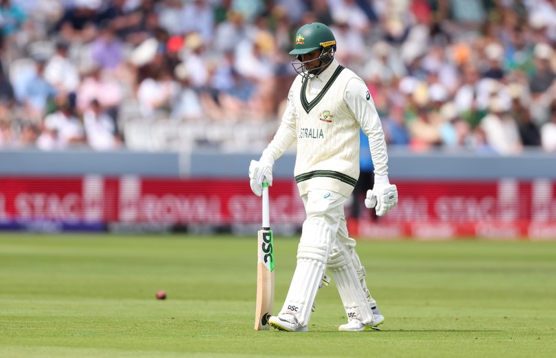 Usman Khawaja after losing his wicket during day 2 of the ICC World Test Championship, final match between South Africa and Australia at Lord’s.