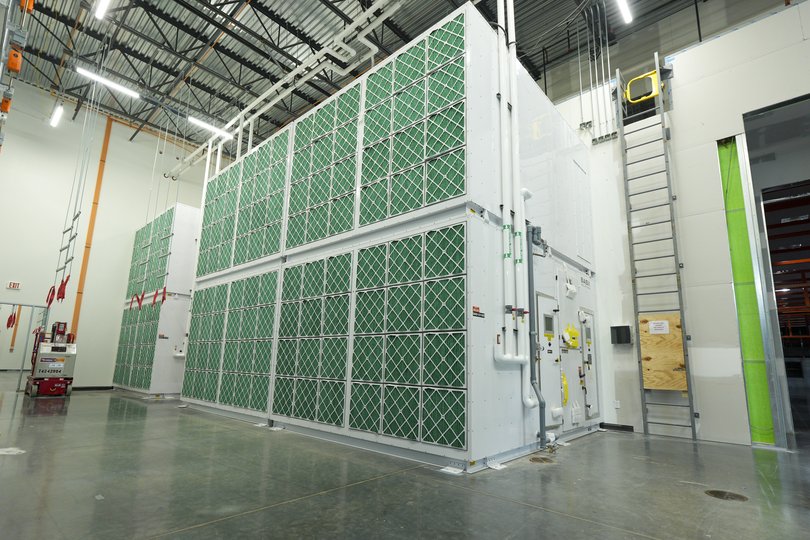Evaporators installed at the new Amazon Web Services facility.