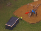 A 91-year-old female driver has run down three pedestrians near a playground in Melbourne. 