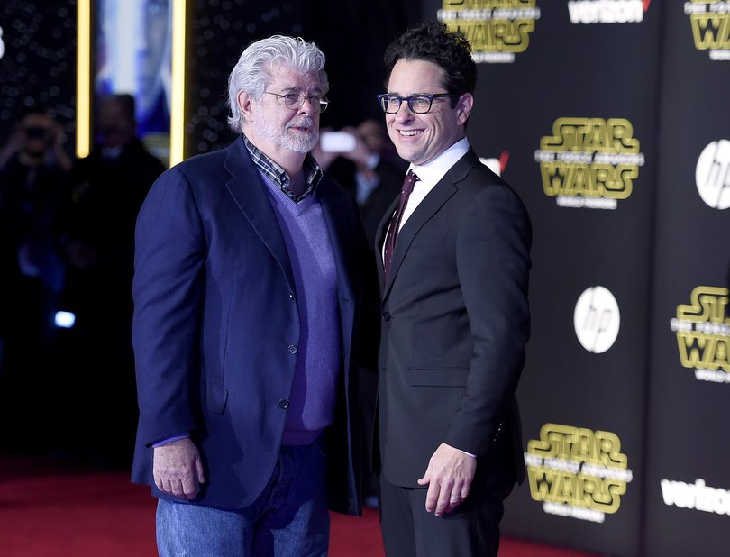 J.J. Abrams with George Lucas at the premiere of The Force Awakens.