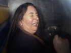 Erin Patterson in a prison van on the day of her conviction for murder.
