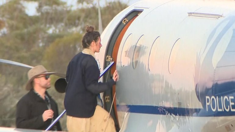 The 26-year-old was escorted to a tarmac in the Wheatbelt by police after she was found.